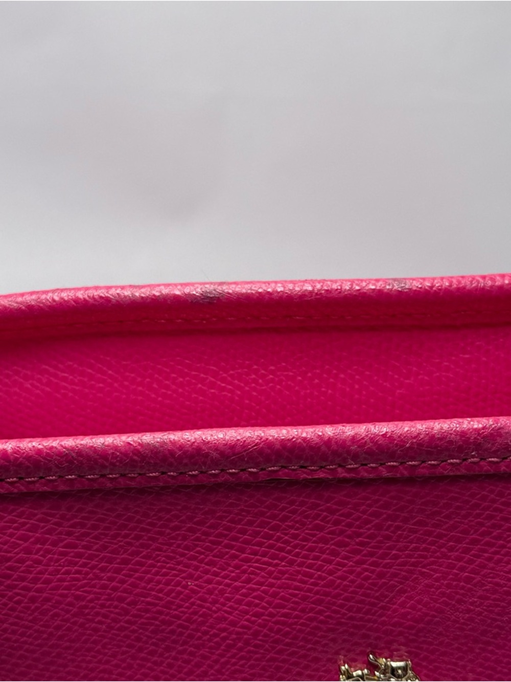 Coach Hot Pink Leather Tote with Gold Logo - Picture 7 of 15